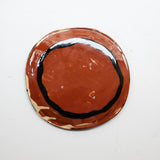 Assiette 38HB02 en faïence rouge D 19,5cm - Multicolore d'Héloise Bariol chez Brutal Ceramics
