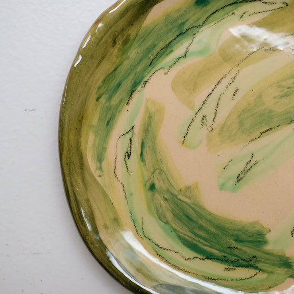 Assiette 38HB17 en faïence rouge D 19,5cm - Multicolore d'Héloise Bariol chez Brutal Ceramics