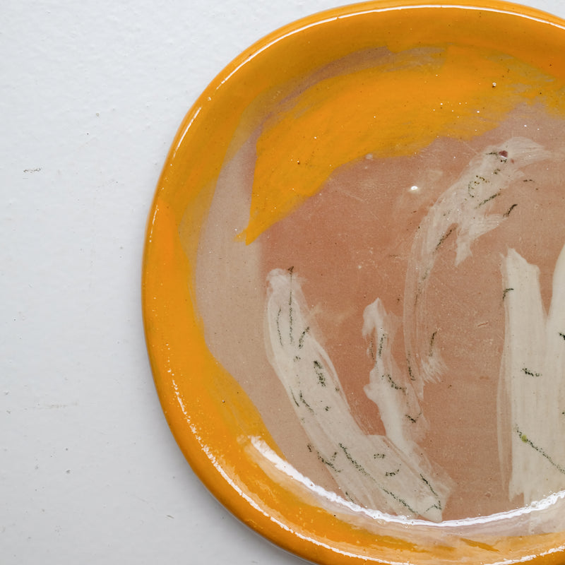 Assiette 38HB35 en faïence rouge D 19,5cm - Multicolore d'Héloise Bariol chez Brutal Ceramics