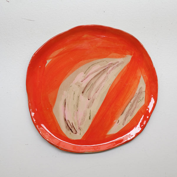 Assiette 38HB48 en faïence rouge D 25cm - Multicolore d'Héloise Bariol chez Brutal Ceramics