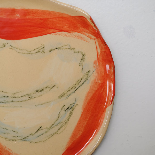Assiette 38HB50 en faïence rouge D 25cm - Multicolore d'Héloise Bariol chez Brutal Ceramics