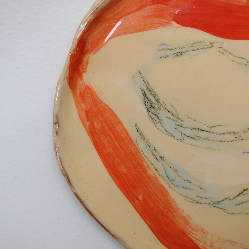 Assiette 38HB50 en faïence rouge D 25cm - Multicolore d'Héloise Bariol chez Brutal Ceramics