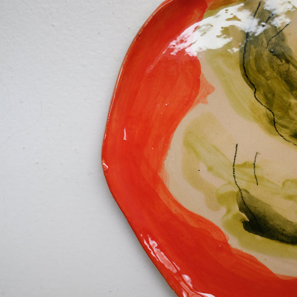 Assiette 38HB52 en faïence rouge D 25cm - Multicolore d'Héloise Bariol chez Brutal Ceramics