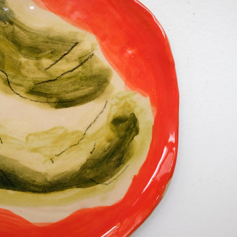 Assiette 38HB52 en faïence rouge D 25cm - Multicolore d'Héloise Bariol chez Brutal Ceramics