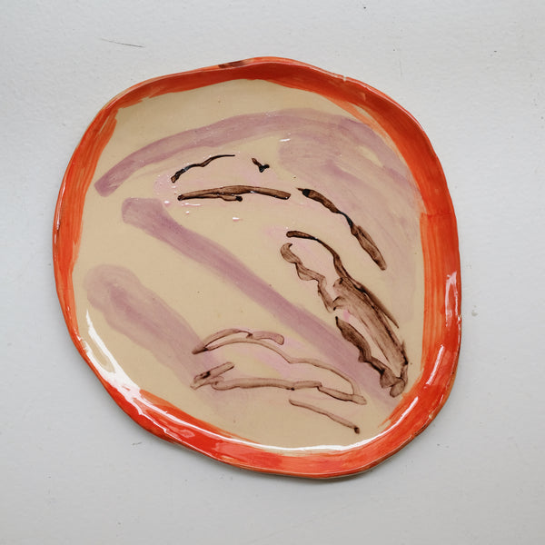 Assiette 38HB54 en faïence rouge D 25cm - Multicolore d'Héloise Bariol chez Brutal Ceramics