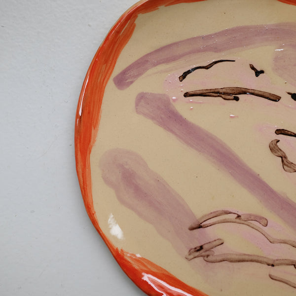 Assiette 38HB54 en faïence rouge D 25cm - Multicolore d'Héloise Bariol chez Brutal Ceramics