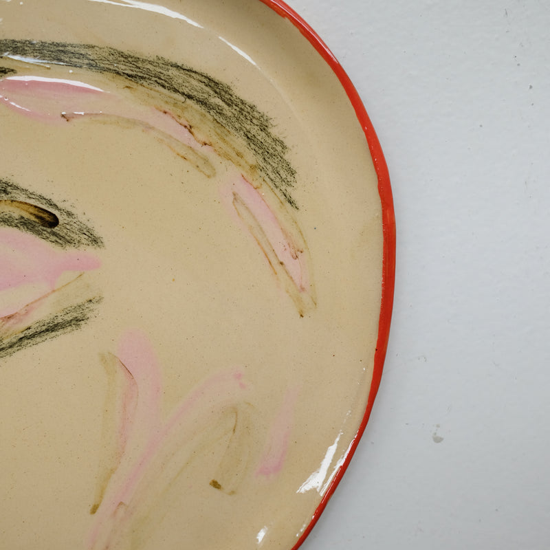 Assiette 38HB57 en faïence rouge D 25cm - Multicolore d'Héloise Bariol chez Brutal Ceramics