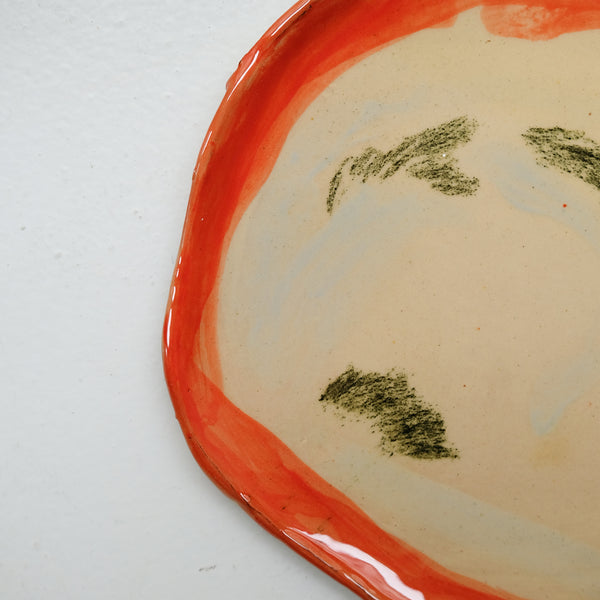 Assiette 38HB67 en faïence rouge D 25cm - Multicolore d'Héloise Bariol chez Brutal Ceramics