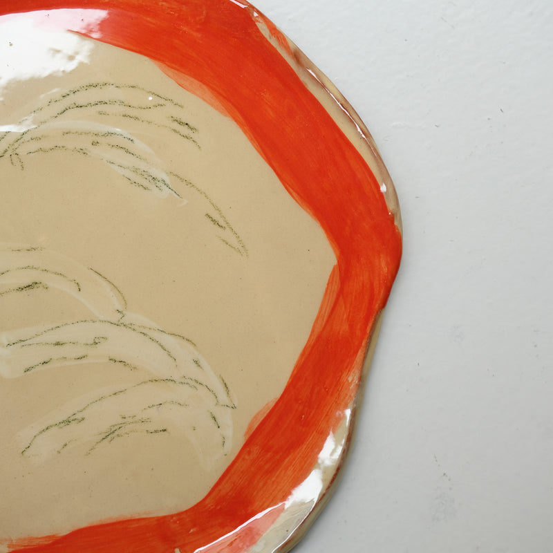 Assiette 38HB69 en faïence rouge D 25cm - Multicolore d'Héloise Bariol chez Brutal Ceramics