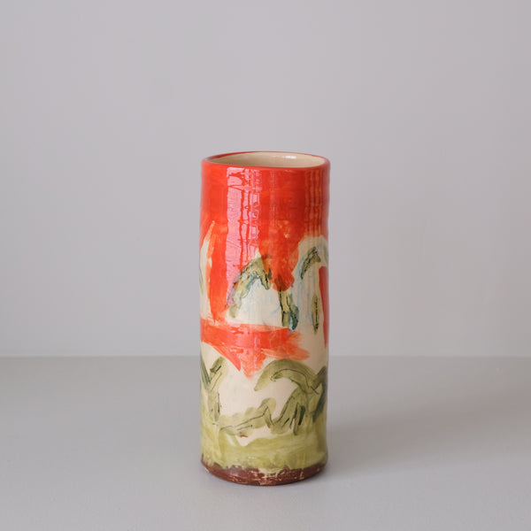 Vase 01 en faïence rouge H 23cm - Multicolore d'Héloise Bariol chez Brutal Ceramics