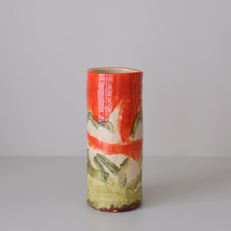 Vase 01 en faïence rouge H 23cm - Multicolore d'Héloise Bariol chez Brutal Ceramics