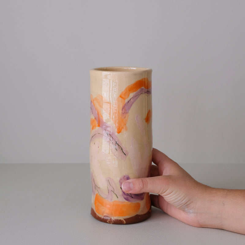 Vase 02 en faïence rouge H 23cm - Multicolore d'Héloise Bariol chez Brutal Ceramics