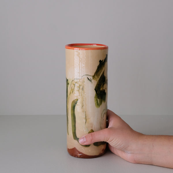 Vase 08 en faïence rouge H 23cm - Multicolore d'Héloise Bariol chez Brutal Ceramics