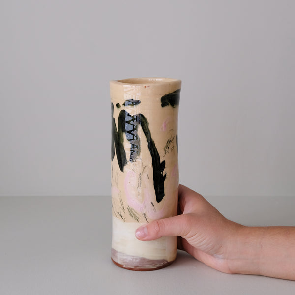 Vase 11 en faïence rouge H 23cm - Multicolore d'Héloise Bariol chez Brutal Ceramics