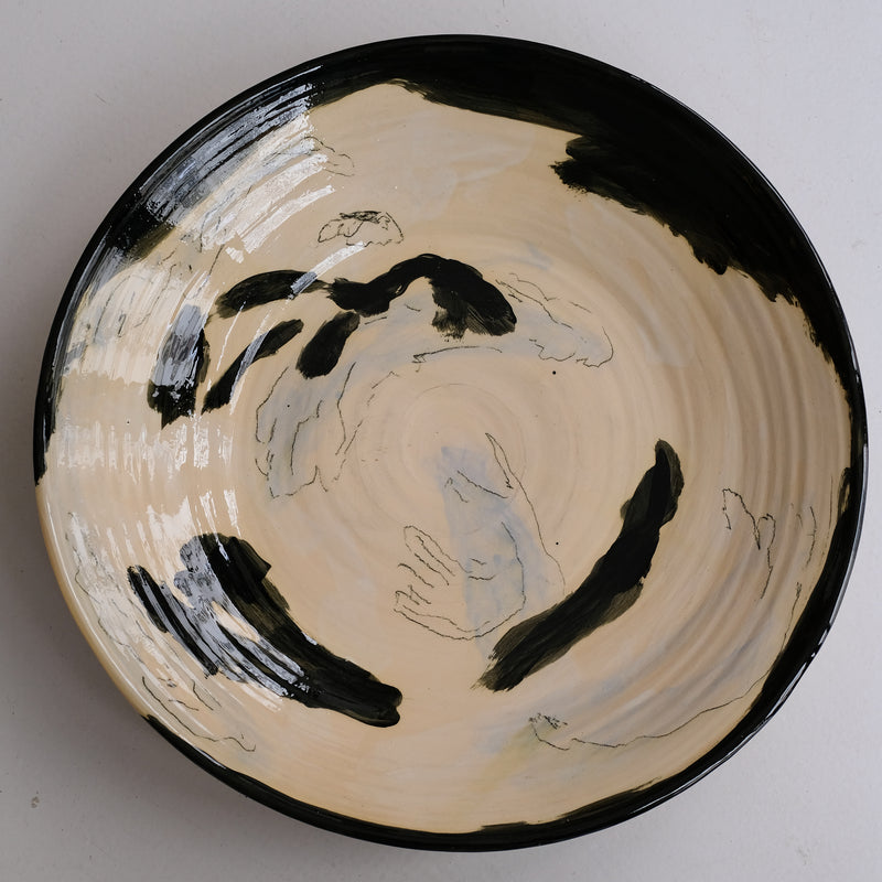 Plat 01 en faïence rouge D 48cm - Multicolore d'Héloise Bariol chez Brutal Ceramics