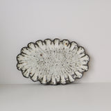 Plat oval en terre recoltée L 32cm - blanc mat de Potry chez Brutal Ceramics