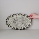 Plat oval en terre recoltée L 32cm - blanc mat de Potry chez Brutal Ceramics