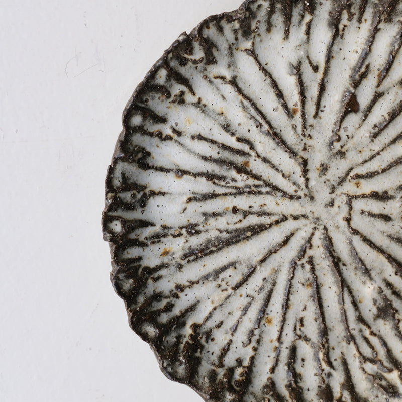 Assiette en terre recoltée D 19cm - blanc mat de potry chez Brutal Ceramics