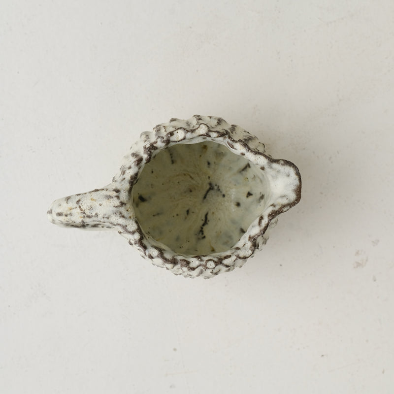 Pichet 02 en terre recoltée 400ml - blanc mat de Potry chez Brutal Ceramics