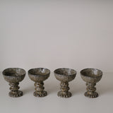 Verre à pied en terre recoltée 135ml - vert brillant de Potry chez Brutal Ceramics