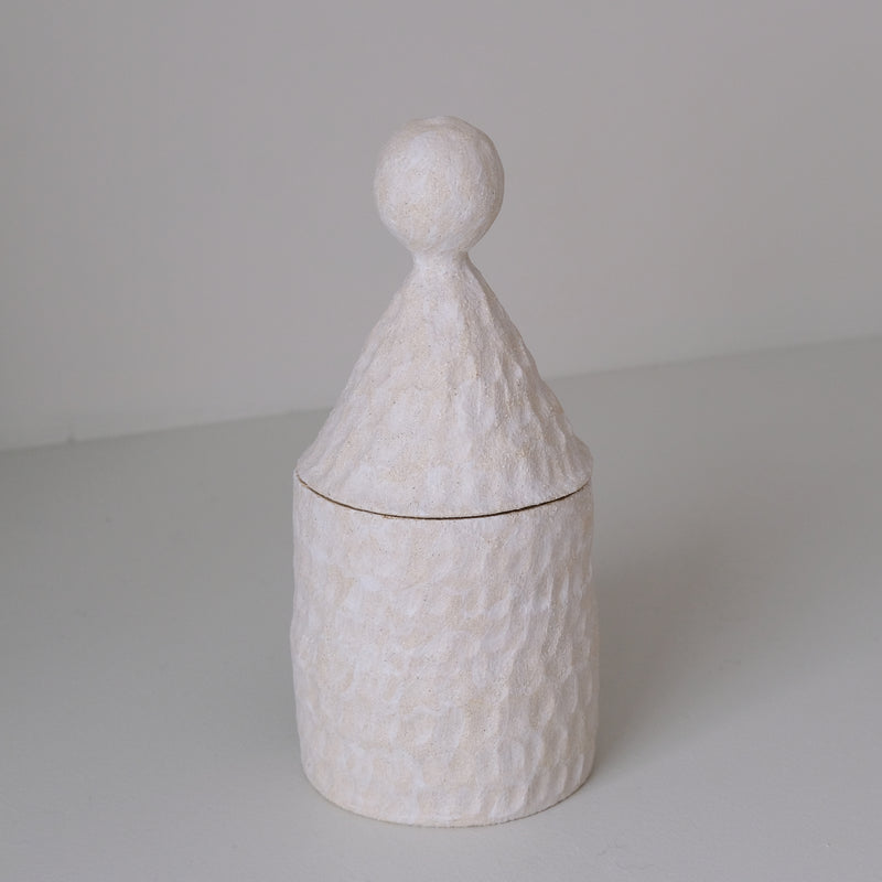 Boite en grès H 23cm - Blanc mat d'Apollonie Ceramics chez Brutal Ceramics