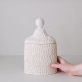 Boite en grès H 29cm - Blanc mat d'Apollonie Ceramics chez Brutal Ceramics