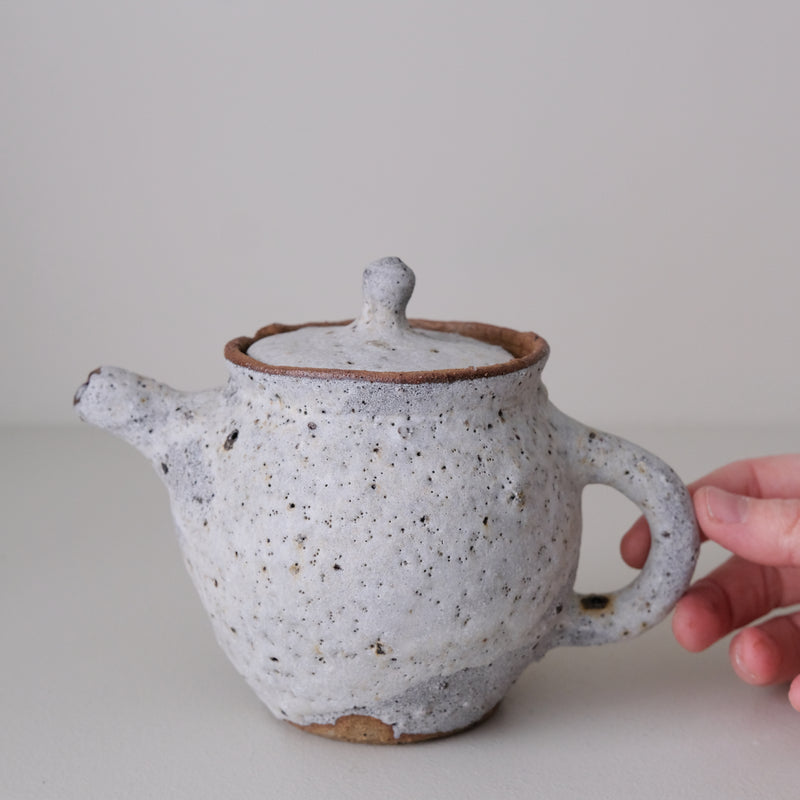 Théière en terre d'Aizenay 420 ml - blanc gris mat de Benoit Audureau chez Brutal Ceramics