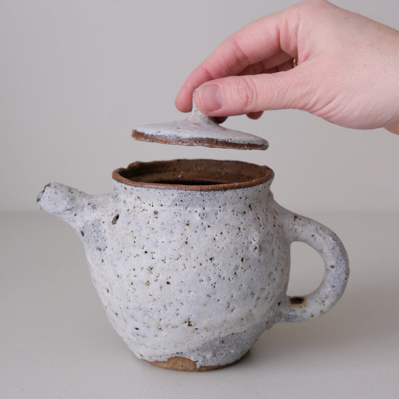 Théière en terre d'Aizenay 420 ml - blanc gris mat de Benoit Audureau chez Brutal Ceramics