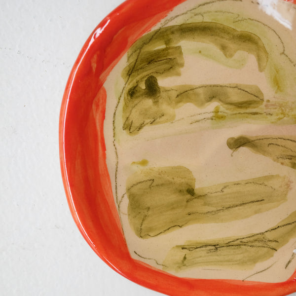 Assiette W25HB14 en faïence rouge D 19,5cm - Multicolore d'Héloise Bariol chez Brutal Ceramics