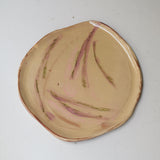 W25HB17 red earthenware plate, 25cm diameter - Multicolored