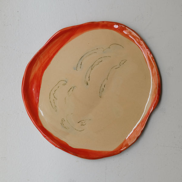 Assiette W25HB20 en faïence rouge D 25cm - Multicolore d'Héloise Bariol chez Brutal Ceramics