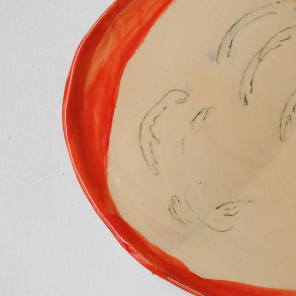 Assiette W25HB20 en faïence rouge D 25cm - Multicolore d'Héloise Bariol chez Brutal Ceramics