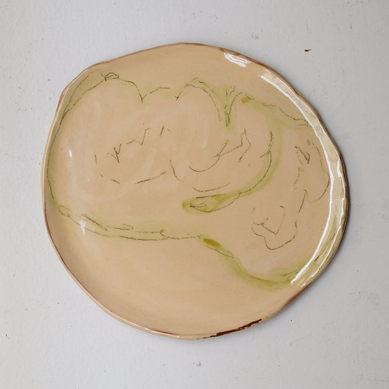 Assiette W25HB25 en faïence rouge D 25cm - Multicolore d'Héloise Bariol chez Brutal Ceramics