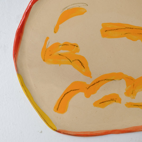 Assiette W25HB28 en faïence rouge D 25cm - Multicolore d'Héloise Bariol chez Brutal Ceramics