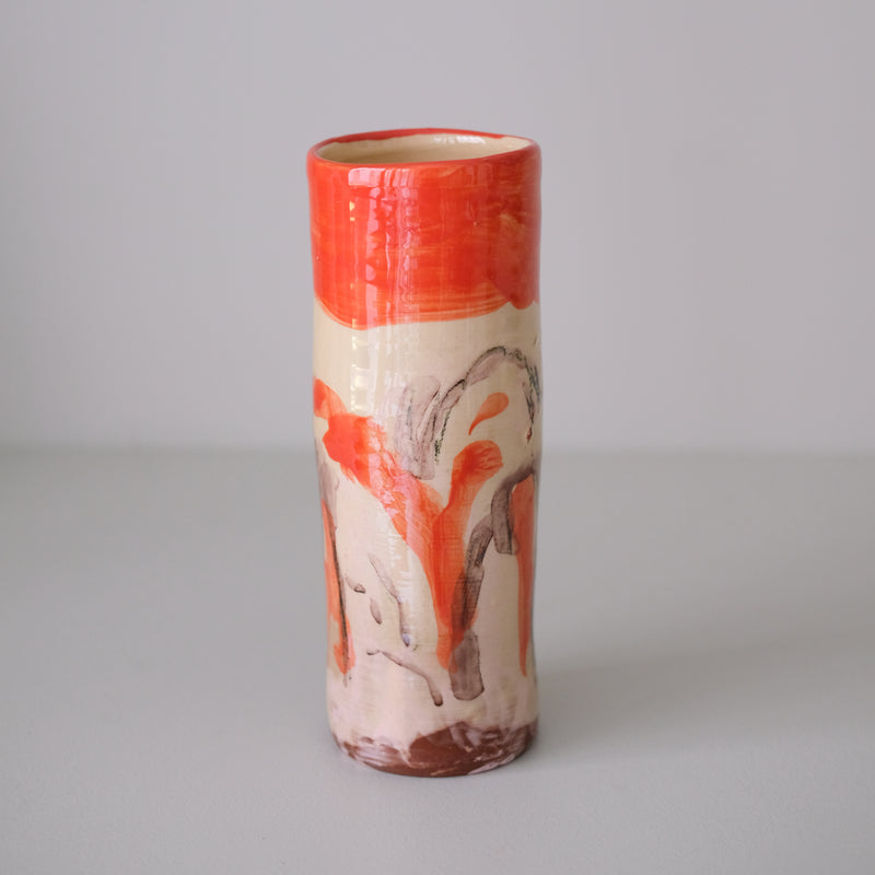 Vase W25HB03 en faïence rouge H 23cm - Multicolore d'Héloise Bariol chez Brutal Ceramics