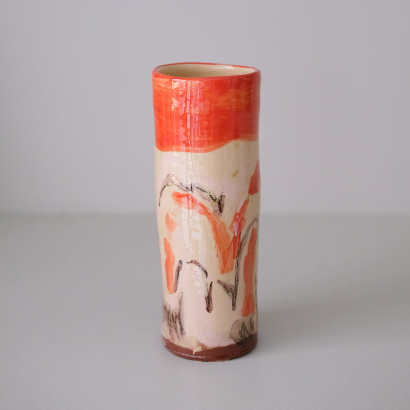 Vase W25HB03 en faïence rouge H 23cm - Multicolore d'Héloise Bariol chez Brutal Ceramics