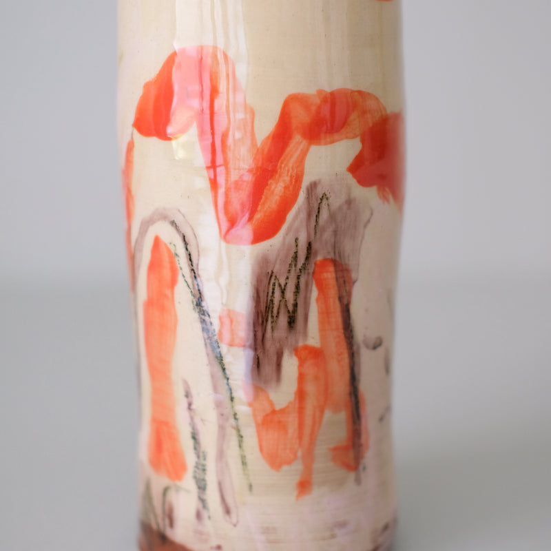 Vase W25HB03 en faïence rouge H 23cm - Multicolore d'Héloise Bariol chez Brutal Ceramics