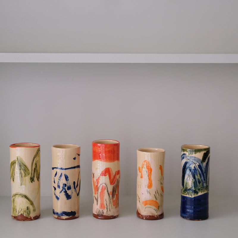 Vase W25HB02 en faïence rouge H 23cm - Multicolore d'Héloise Bariol chez Brutal Ceramics