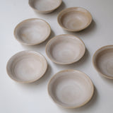 "Wheat ear" stoneware bowl, 15cm diameter - beige white