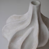White stoneware vase "Thala" M - H 23cm - glossy white