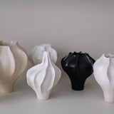 White stoneware vase "Thala" M - H 23cm - glossy white