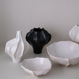 White stoneware vase "Thala" M - H 23cm - glossy white