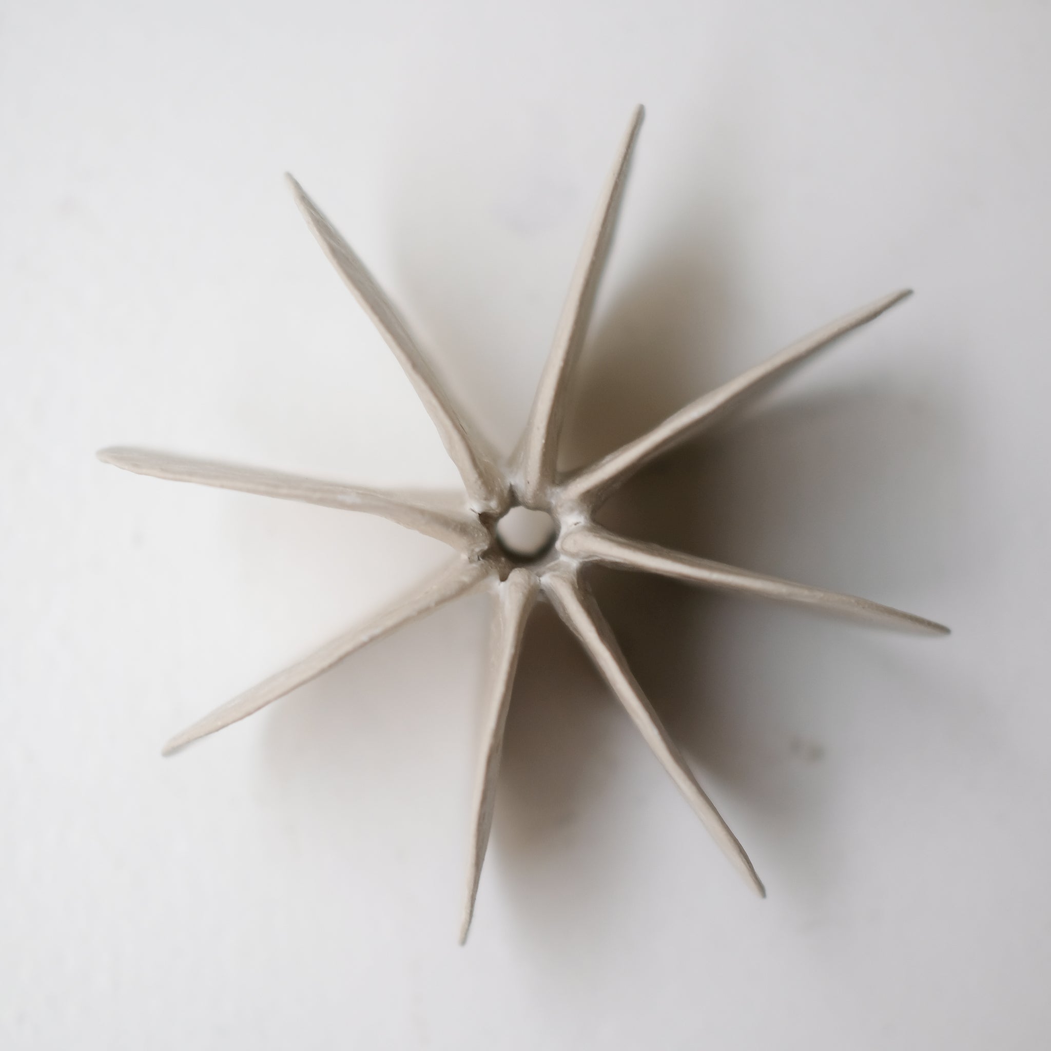 Objet Petale L en grès blanc D 14,3cm - blanc mat de Motoko Saigo chez Brutal Ceramics