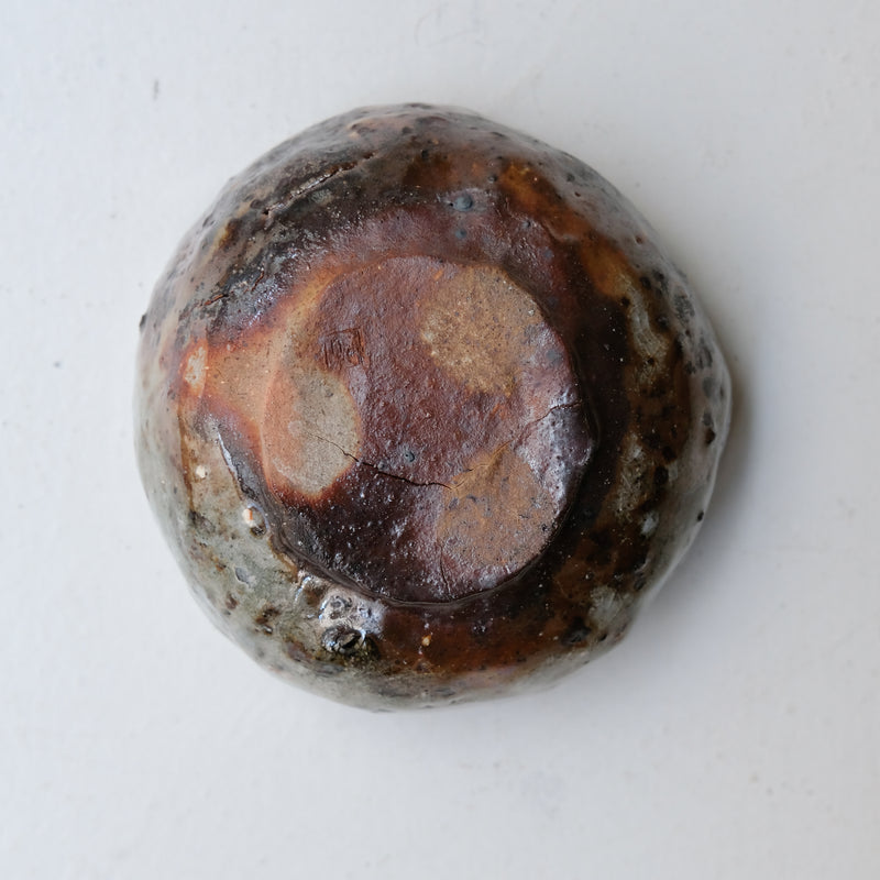 Bol en terre recoltée D 13cm cuisson feu - brun orange de Nathalie Reocreux chez Brutal Ceramics