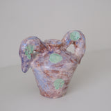 Vase 01 en faience H 21cm - violet et vert de Samantha Kerdine pour Brutal Ceramics