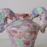 Vase 01 en faience H 21cm - violet et vert de Samantha Kerdine pour Brutal Ceramics