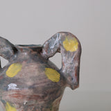 Vase 04 en faience H 21cm - vert violet et jaune de Samantha Kerdine pour Brutal Ceramics