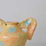 Vase 05 en faience H 21cm - jaune orangé et vert de Samantha Kerdine pour Brutal Ceramics