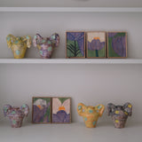 Vase 04 en faience H 21cm - vert violet et jaune de Samantha Kerdine pour Brutal Ceramics