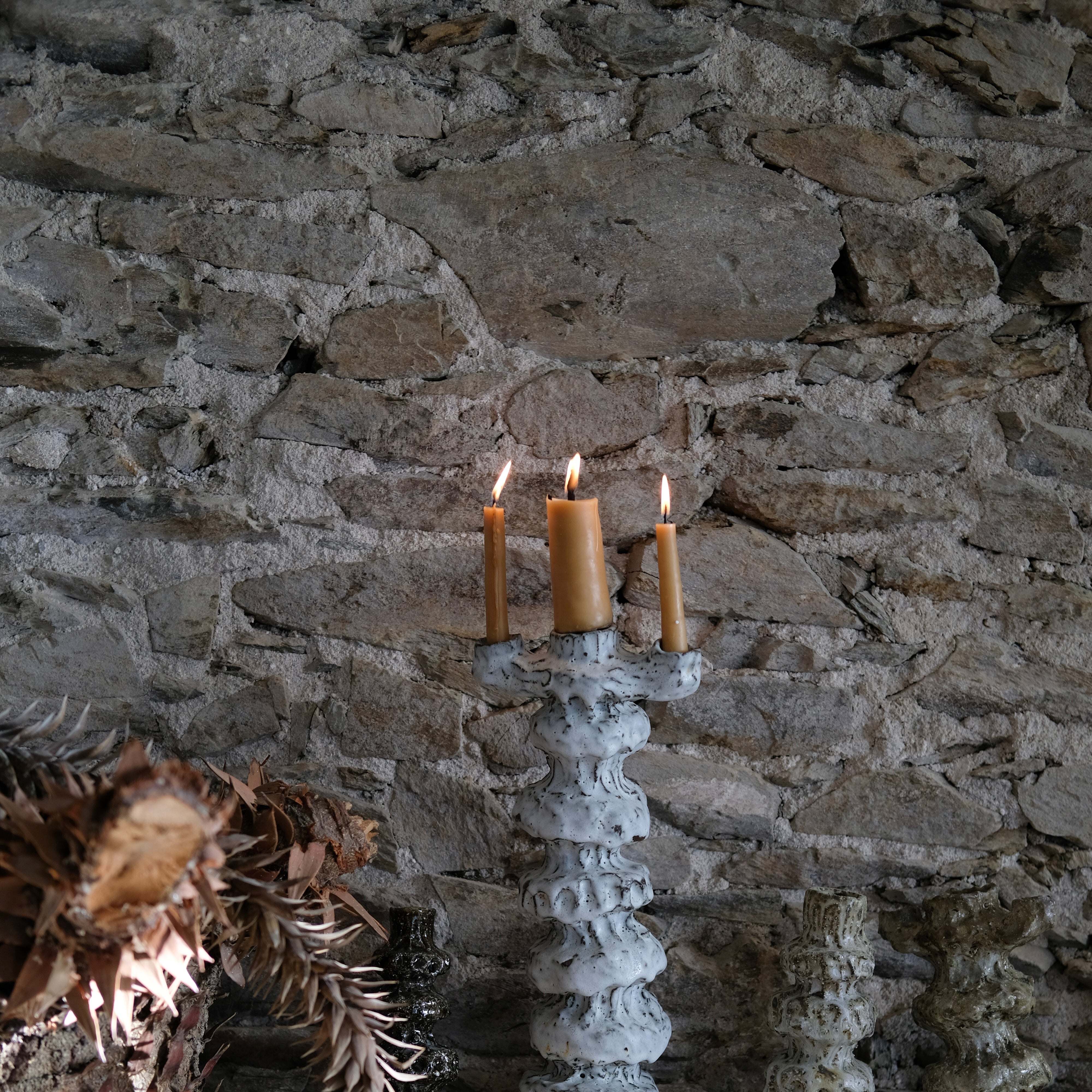 Bougie artisanale en cire d'abeille naturelle